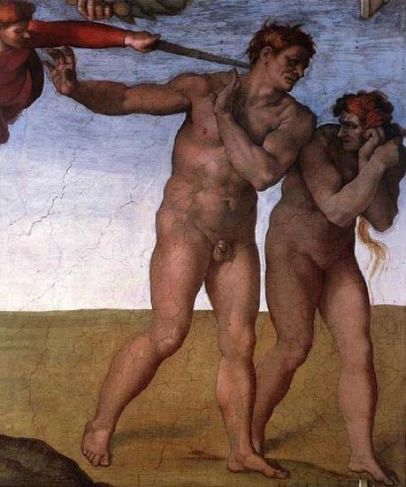 Michelangelo Buonarroti Expulsion from Garden of Eden oil painting picture